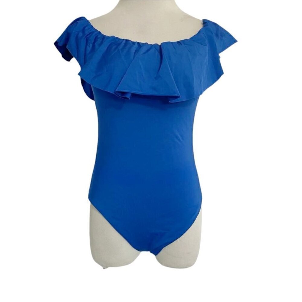 Trina Turk Size 10  Bathing Suit Swimwear One Piece Off The Shoulder Ruffle